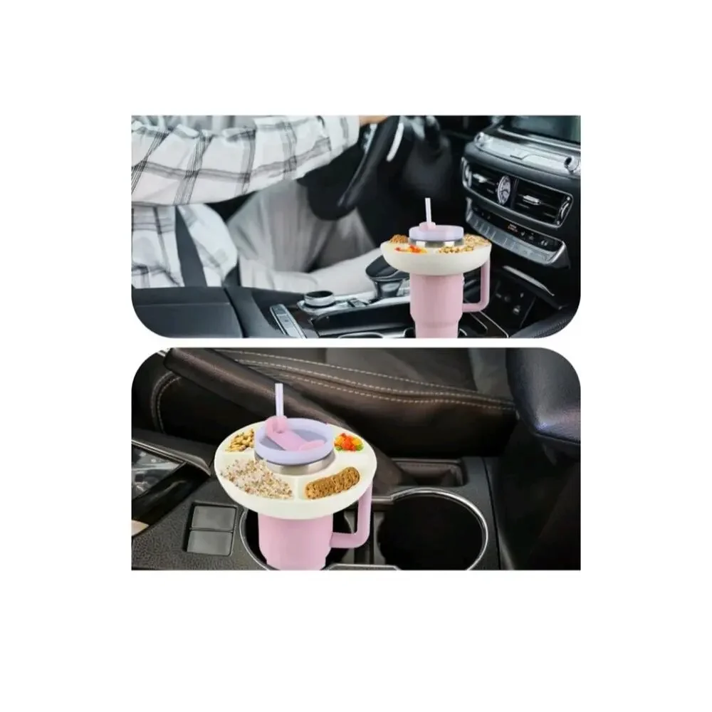Snack Bowl For Stanley 40oz, Upgrade Silicone Reusable Snack Tray